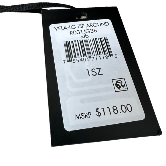 DNKY Vela Large Zip Around Logo Wallet, Black - Picture 10 of 10